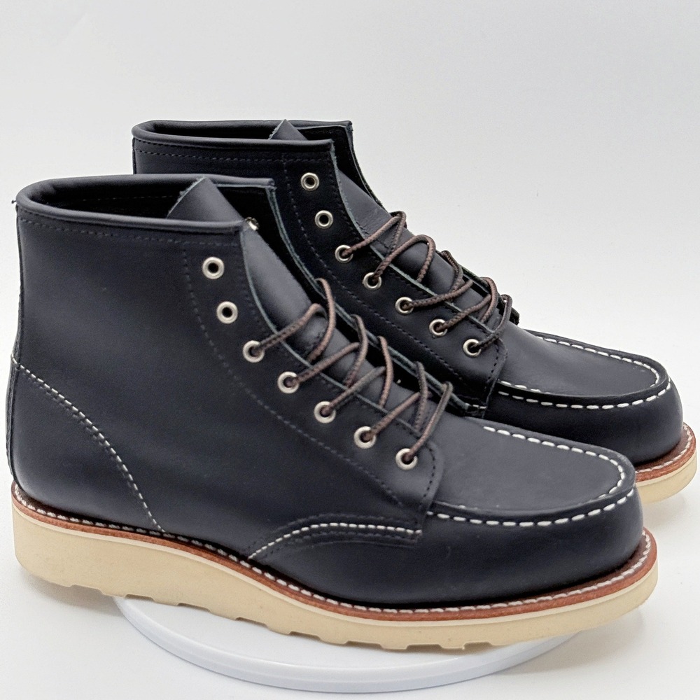 Red Wing 3373 Classic Moc Toe Boots Black Leather Size 7 Womens NEW